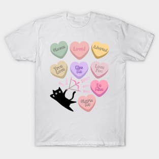 Cat Adoption Kitten Kitty Lovers Cute Candy Heart Funny T-Shirt